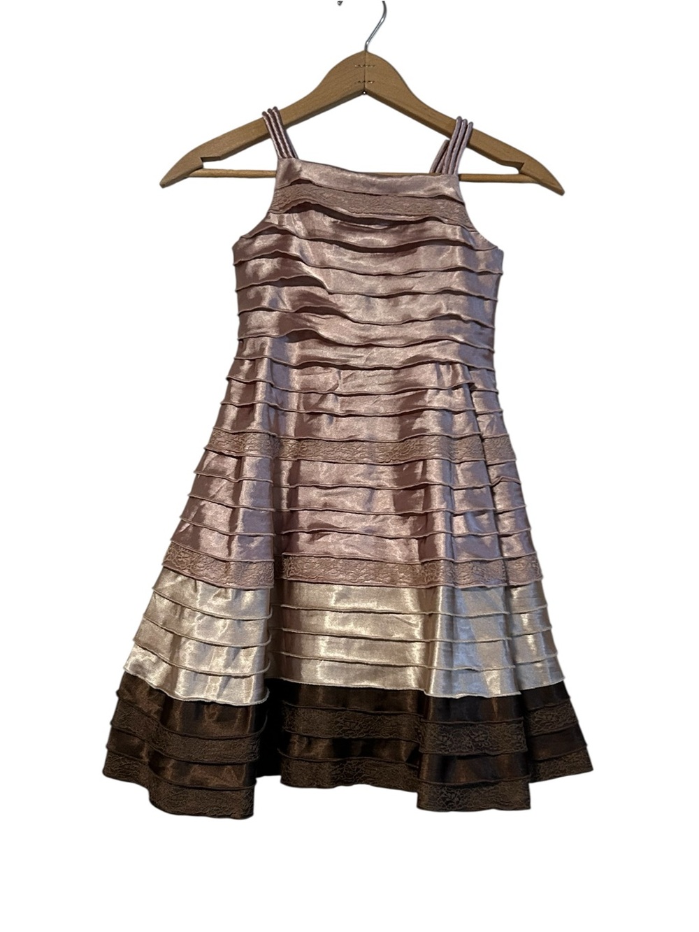 Biscotti Tiered Ruffled Layers Dress Size 6X Girls Lace Formal